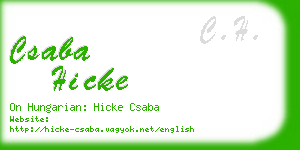 csaba hicke business card